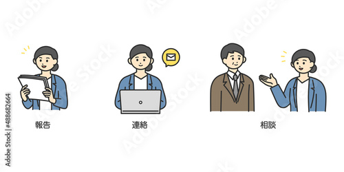 報連相のイメージイラスト素材