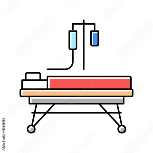 resuscitation stretcher color icon vector illustration