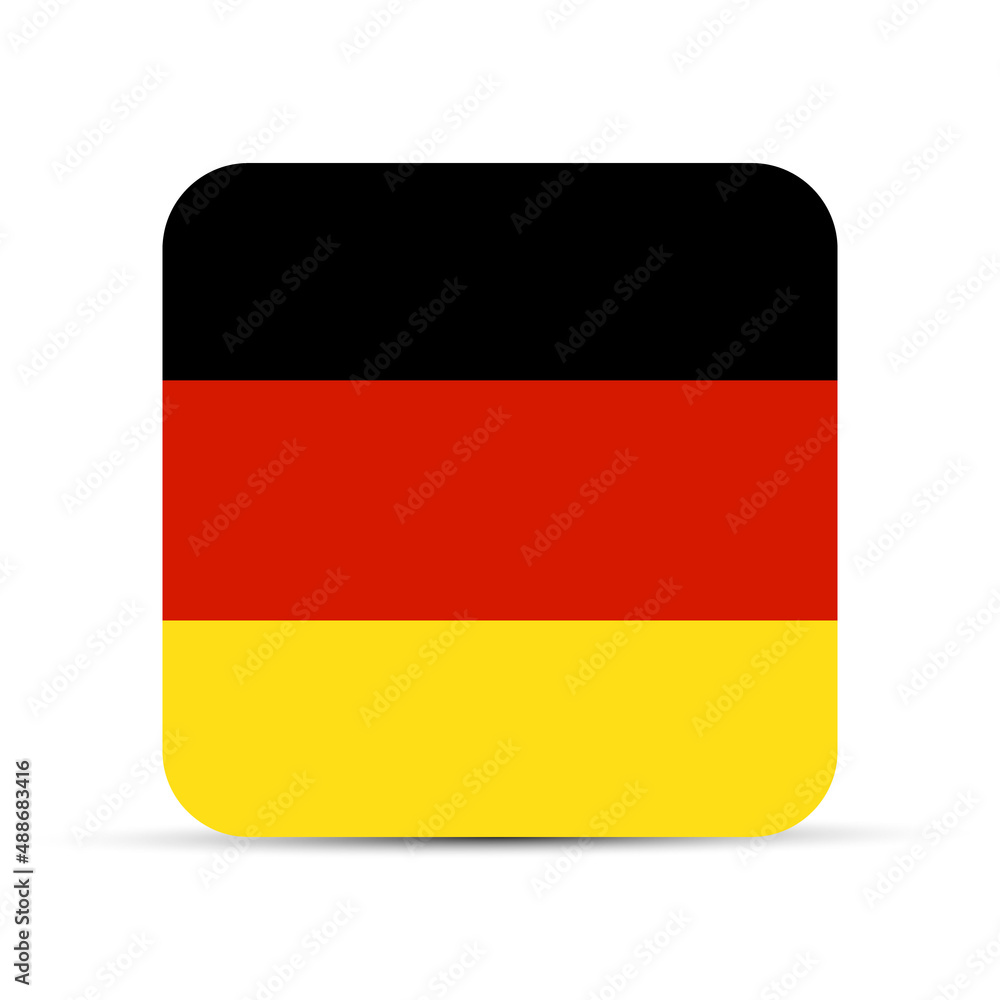 Germany Flag Square Icon. Flat Style Germany Flag Square Icon. Flat Style