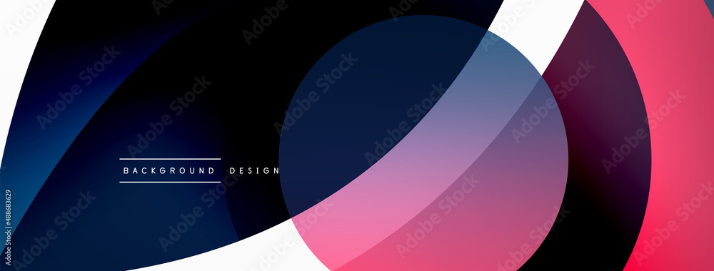 Creative geometric wallpaper. Minimal abstract background. Circle wave and round shapes composition vector illustration for wallpaper banner background or landing page Creative geometric wallpaper. Minimal abstract background. Circle wave and round shapes composition vector illustration for wallpaper banner background or landing page