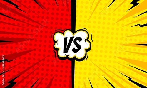 Comic cartoon versus background template