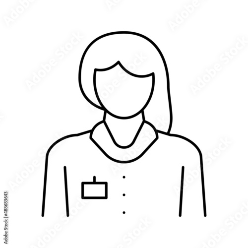 nurse homecare service line icon vector illustration