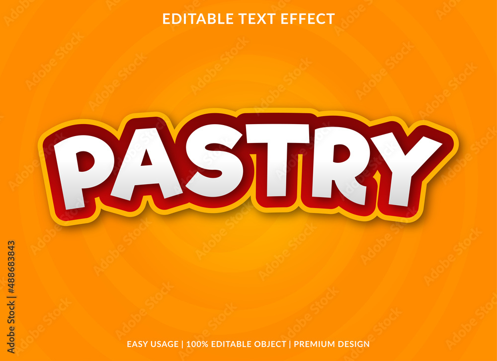 pastry editable text effect template use for food brand and culinary logo