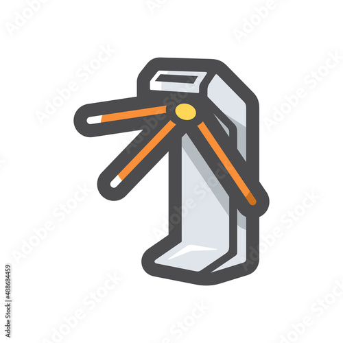 Turnstile security equipment Vector icon Cartoon illustration.
