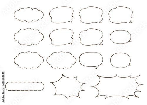 フキダシ・雲（線のみ）
