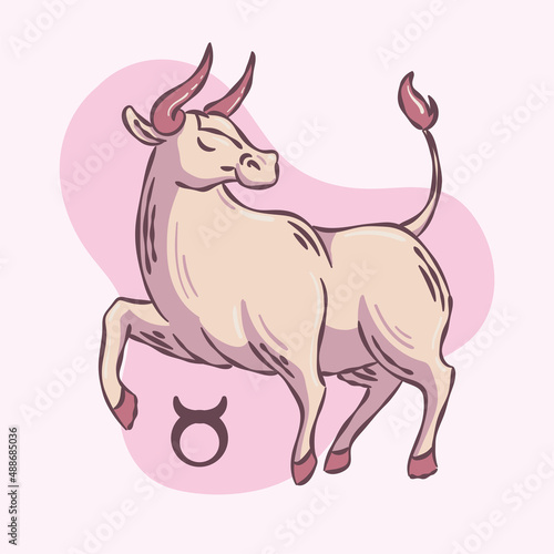 Colored taurus zodiac sign sketch bull animal Vector