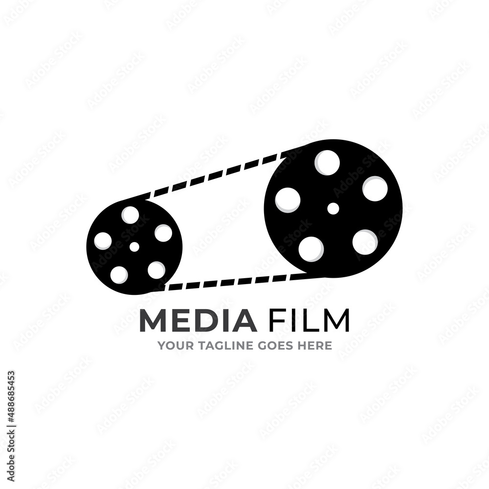 abstract cinema logo vector template isolated on white background abstract cinema logo vector template isolated on white background