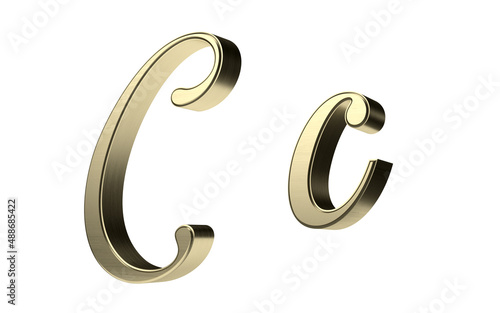Isolated 3D Logo of Letter C on White Background.