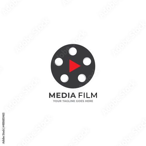 abstract cinema logo vector template isolated on white background