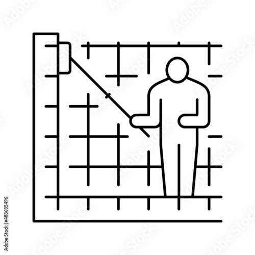 cleaning pool walls line icon vector illustration