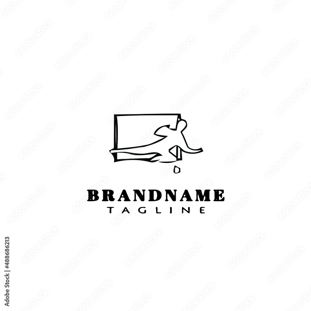 floor ball player design logo flat icon design template black isolated vector illustration floor ball player design logo flat icon design template black isolated vector illustration