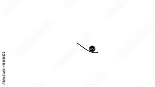 abstract infinity looping with ball circling the line or following the loop line animation footage loading motion graphic photo