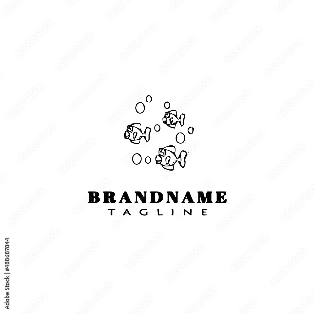 flounder fish logo flat icon design template black isolated vector illustration flounder fish logo flat icon design template black isolated vector illustration