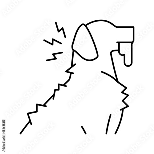 rabies pet disease line icon vector illustration