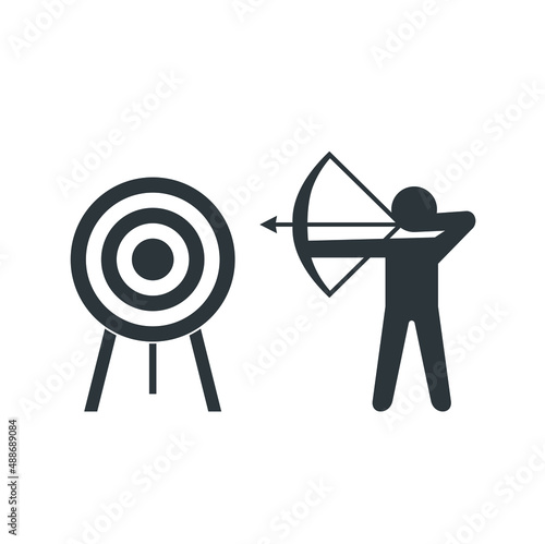 Slika na platnu illustration of archery, archery outdoor sport, vector art