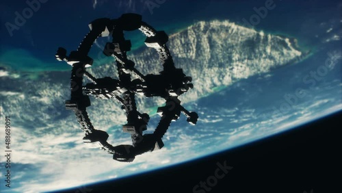 Wallpaper Mural space satellite orbiting the earth Elements of this image furnished by NASA Torontodigital.ca