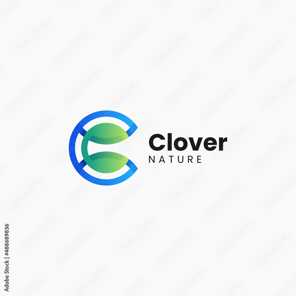 Fototapeta premium Vector Logo Illustration Letter C Gradient Colorful Style.
