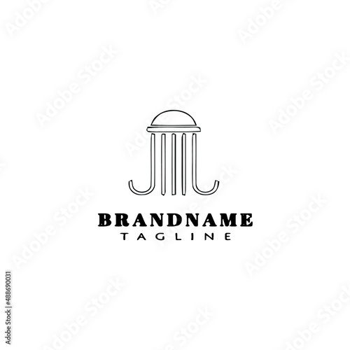 jellyfish logo icon design template vector illustration