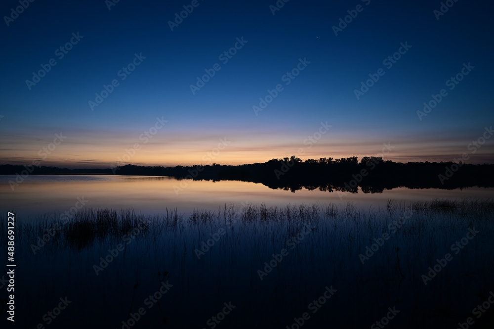 Planet Venus in morning twilight over Nine Mile Pond in Everglades National Park, Florida. Planet Venus in morning twilight over Nine Mile Pond in Everglades National Park, Florida.