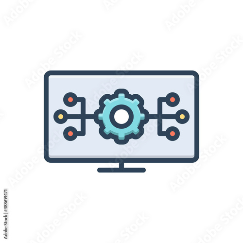 Color illustration icon for Computation