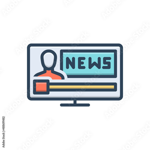 Color illustration icon for News