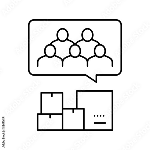 clients of logistics service line icon vector illustration