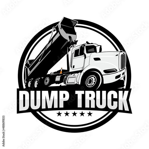 dump truck logo design icon vector
