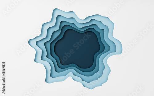 Paper cut and multilayer cure background, 3d rendering.