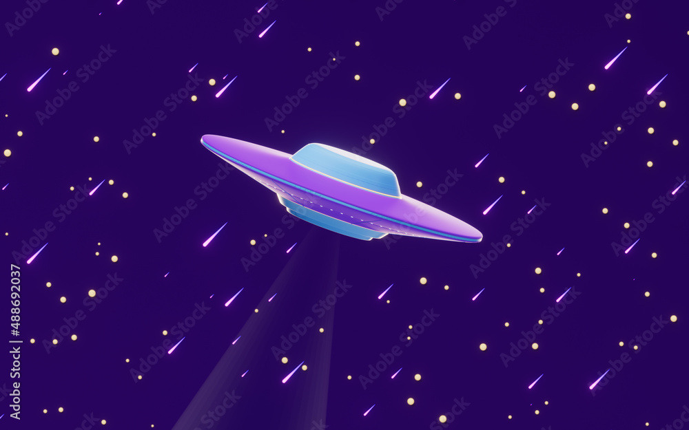 Science fiction UFO spaceships, 3d rendering. Science fiction UFO spaceships, 3d rendering.