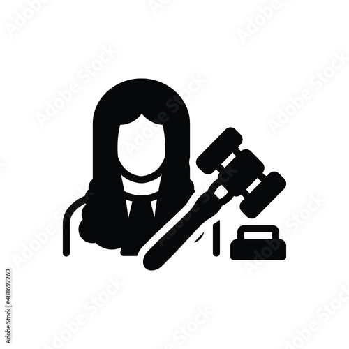 Black solid icon for judgment
