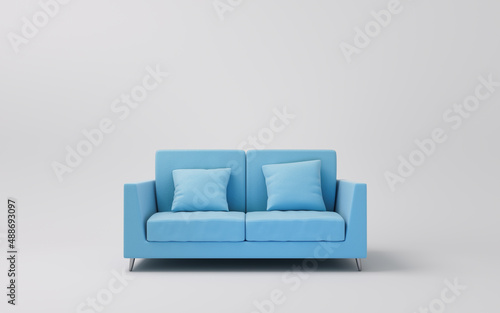 Sofa with white background, 3d rendering.