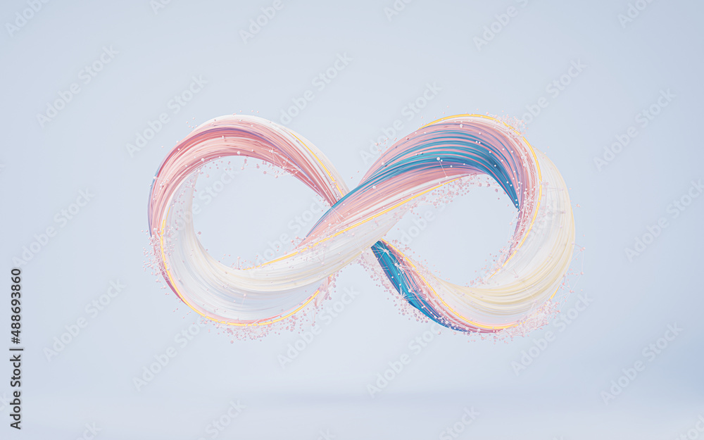 Abstract curve line, Mobius belt, 3d rendering. - obrazy, fototapety, plakaty 