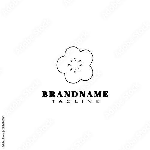 flower logo cartoon icon design template black isolated vector graphic