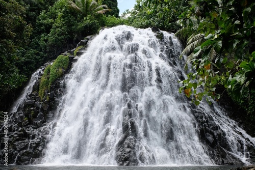 The popular tourist and local hotspot of Kepirohi Waterfall in Pohnpei  Federated States of Micronesia FSM