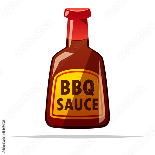 Bottle of barbecue sauce vector isolated illustration