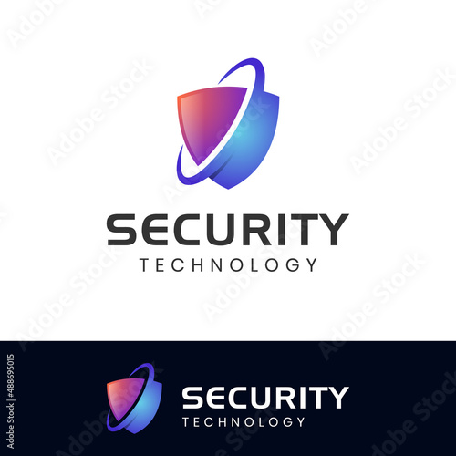 cyber defense shield logo for internet data security design