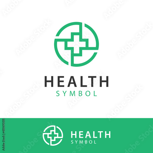 medicine doctor logo with medical cross icon vector symbol for world health day element design
