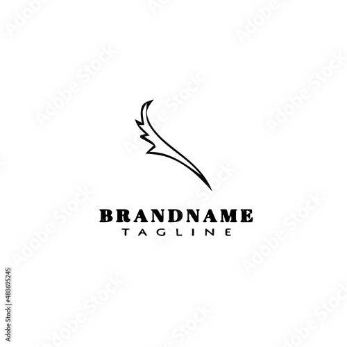 leaf logo cartoon icon concept template black isolated vector illustration
