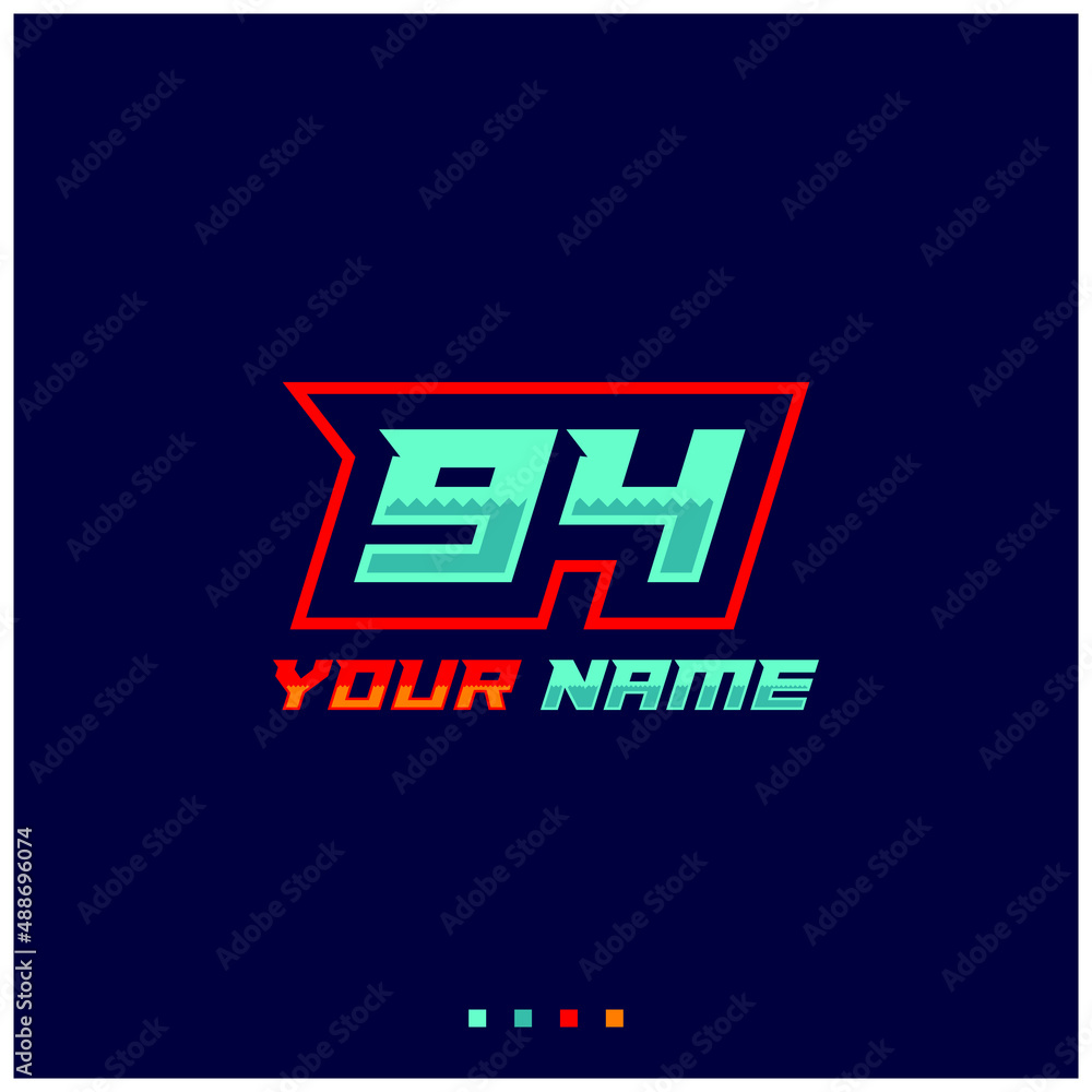 Obraz premium Number logo with fast speed lines. Vector sport style typeface, sports club.