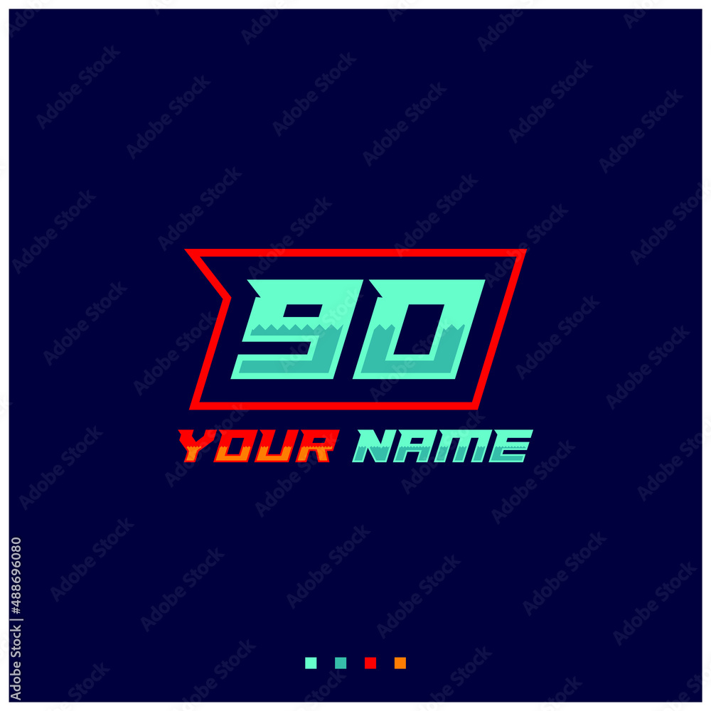 Fototapeta premium Number logo with fast speed lines. Vector sport style typeface, sports club.