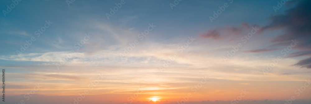sunset over the sea nature cover banner concept background