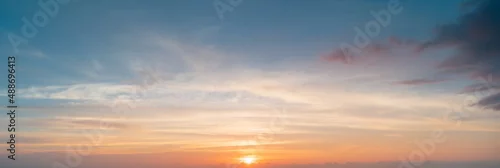 Obraz  z motywem sunset over the sea nature cover banner concept background