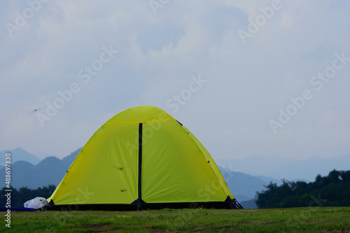camping in the mountains,outdoor and recreation activity.