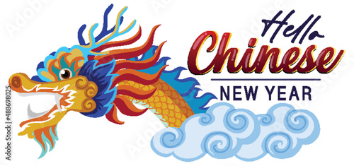 Chinese new year poster design with dragon