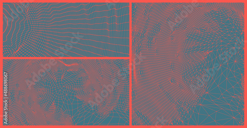 Cobweb or spider web. Network background. Connection structure. 3D wireframe vector illustration in technology style.