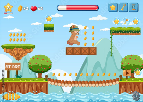 A game template nature scene