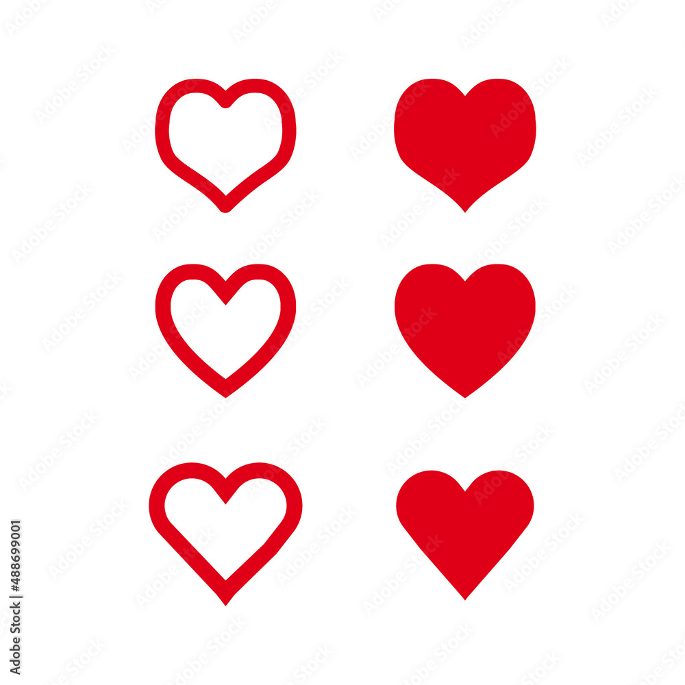 Red heart flat and line symbol vector