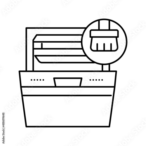 oven cleaning line icon vector illustration