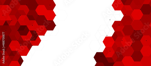 Abstract design element with hexagons shape. Connecting dots and lines. Used for design healthcare, science and medicine background