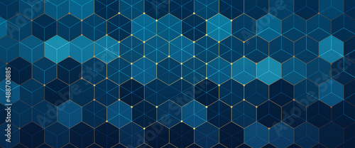 Abstract cube hexagon shape pattern background